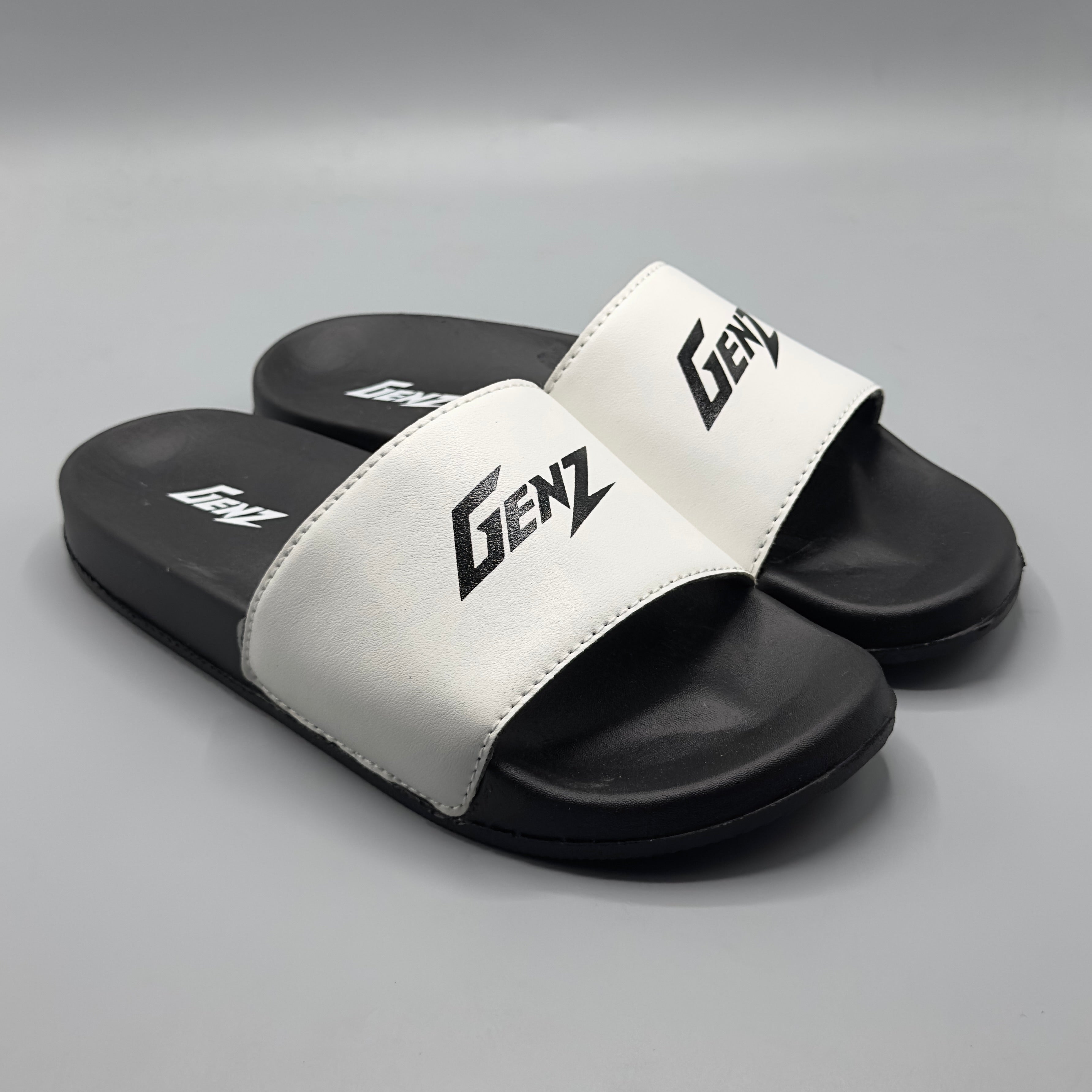 White , Men's premium slide slippers soft EVA anti-slip sole
