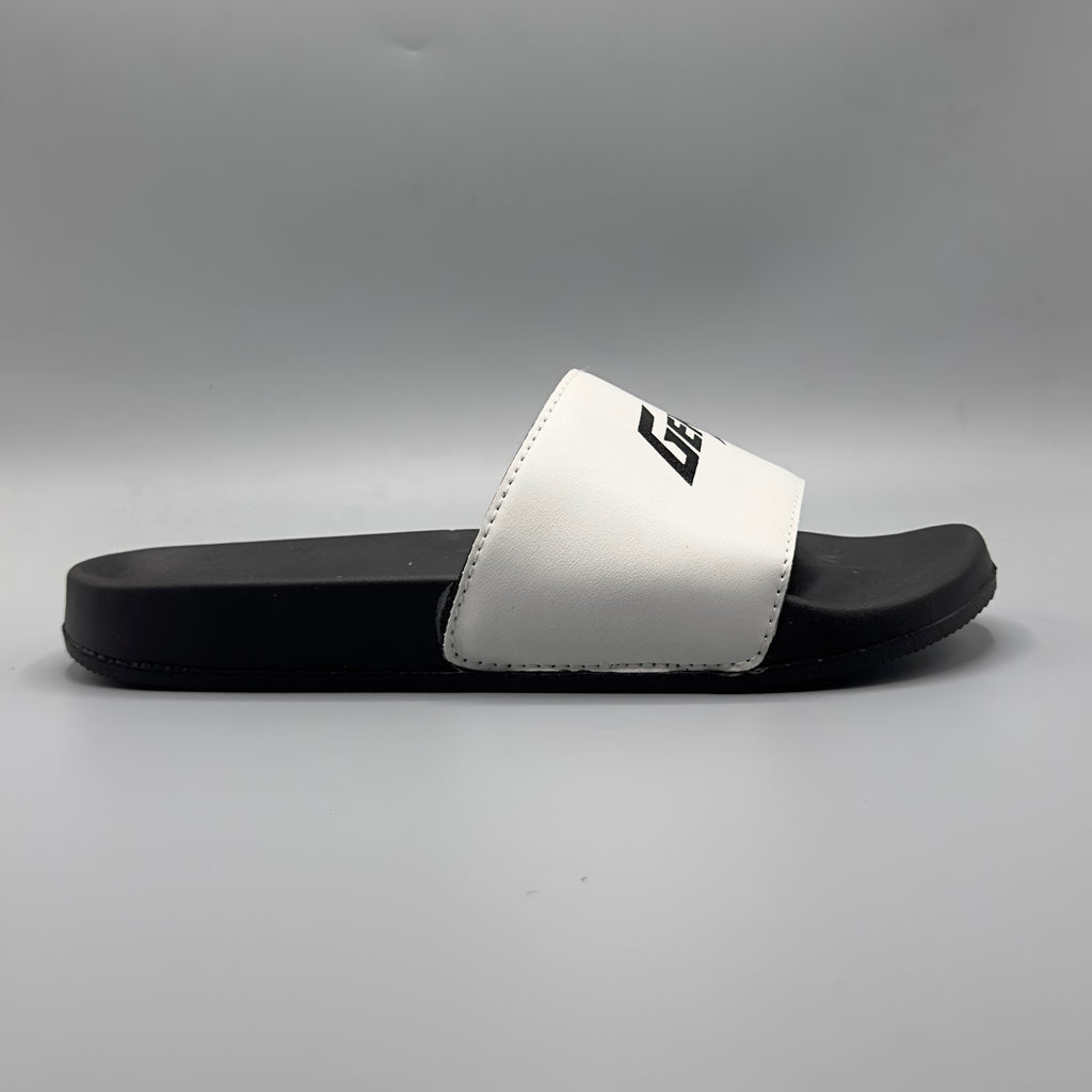White , Premium EVA slides for men lightweight comfort slippers black