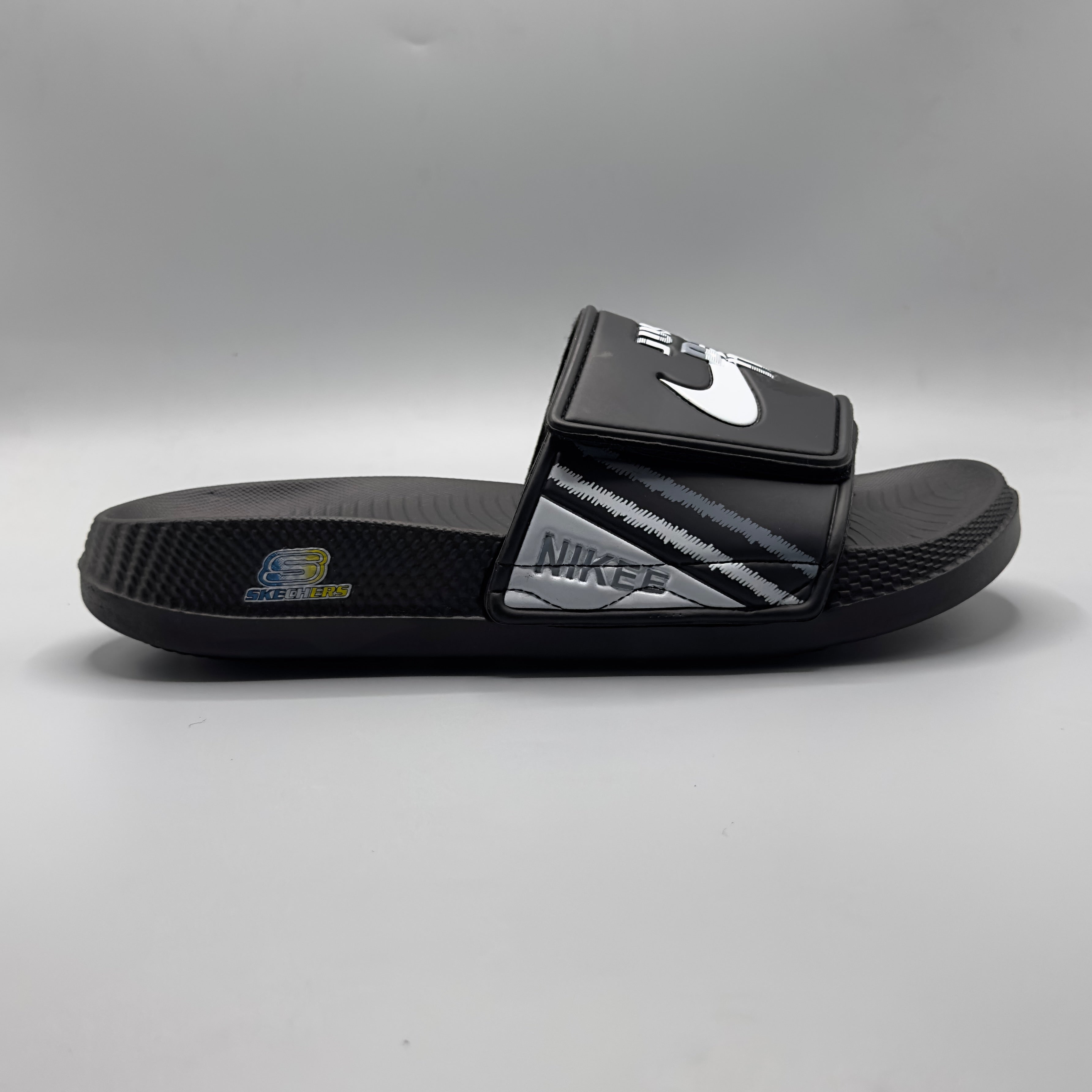 Black , Lightweight Athletic Slides for Men