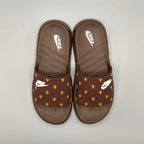 Brown , Anti-Slip Athletic Slides for Men with textured grip outsole