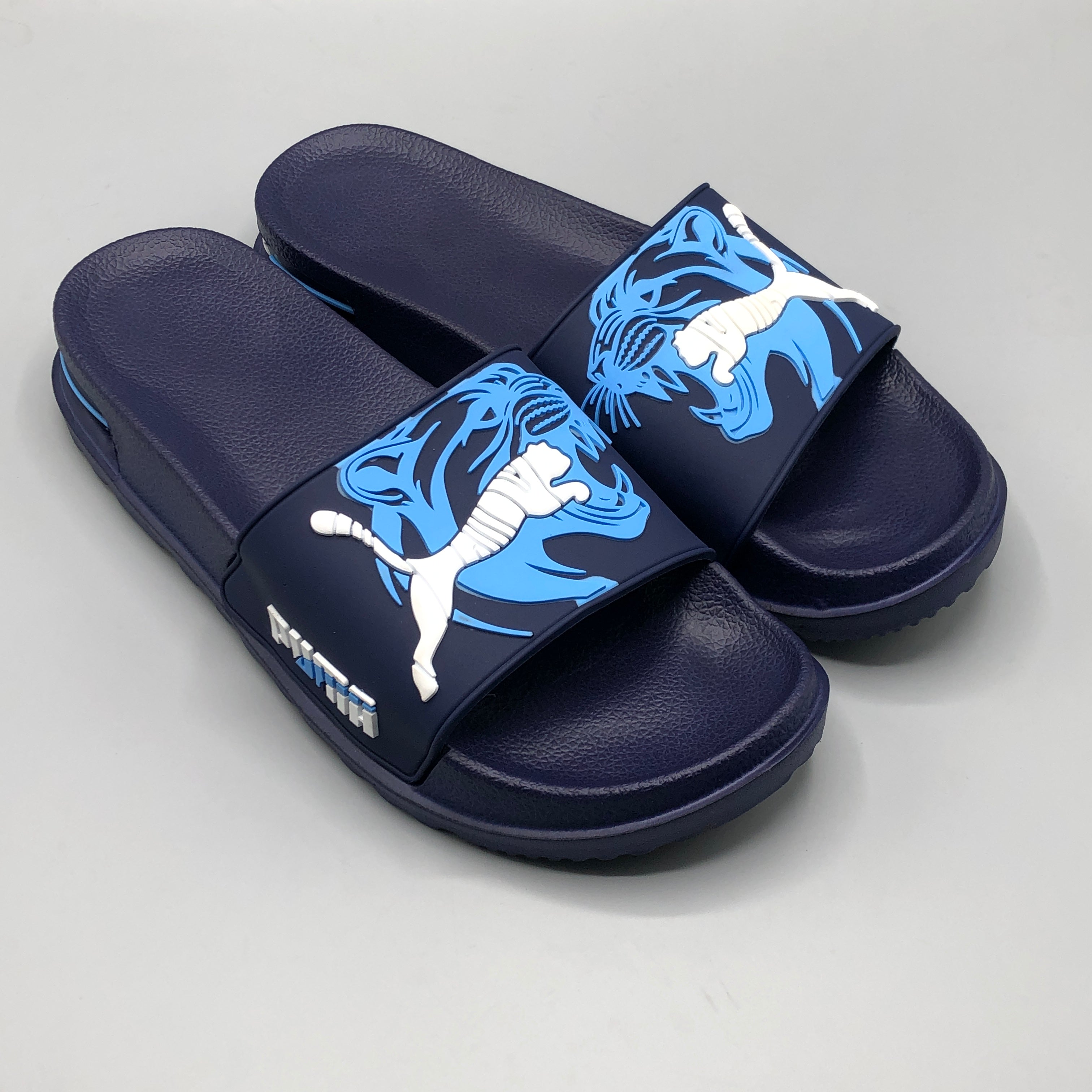 Navy , Anti slip slides for men black comfortable daily wear slippers