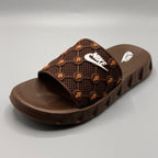 Brown , Gym Slides for Men with soft cushioned footbed for post-workout comfort