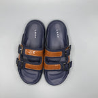 Blue , Rear view of LEAP men's slippers