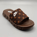 Brown , Lightweight Athletic Slides for Men with comfortable slip-on design
