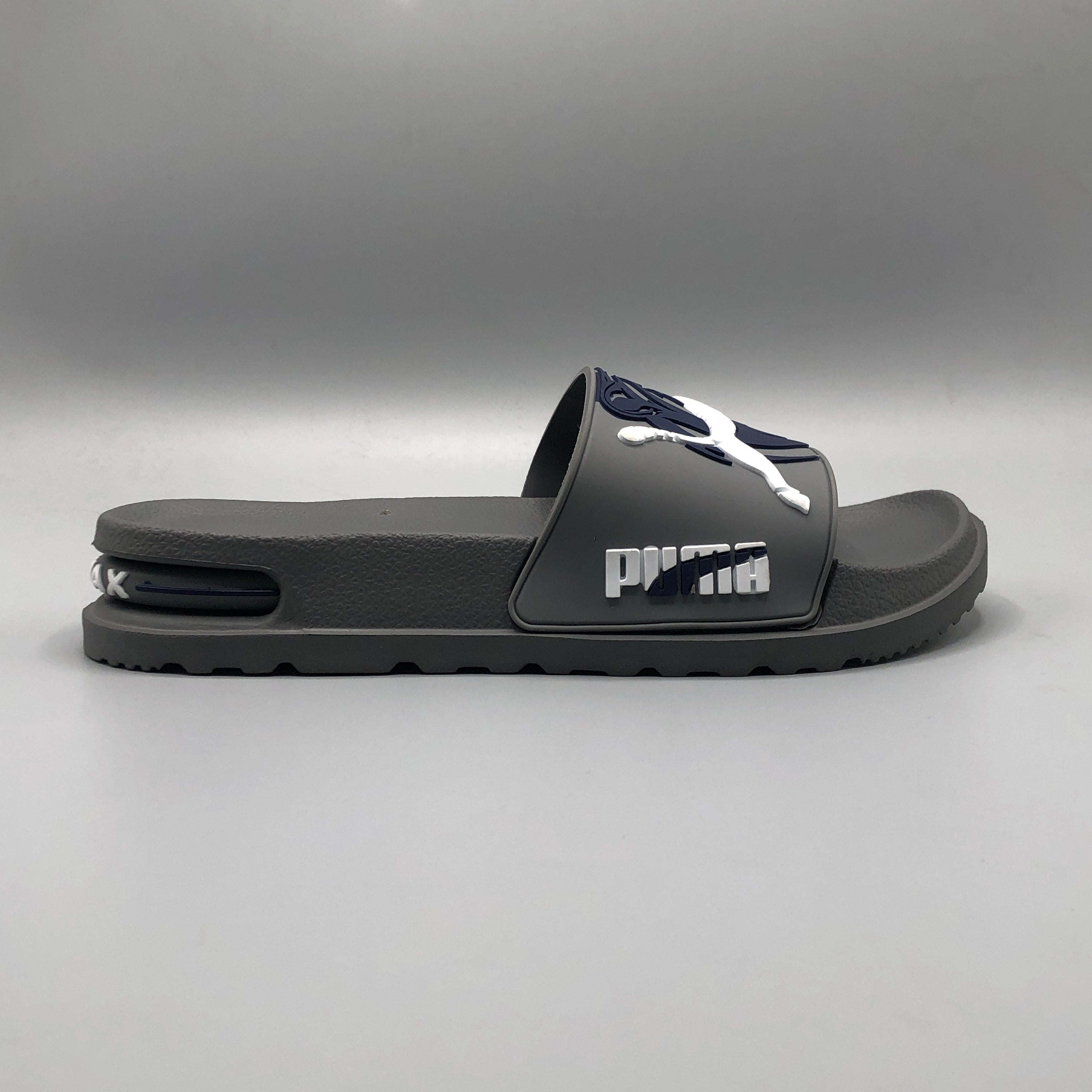 Gray , Mens graphic slides black color lightweight comfort footwear