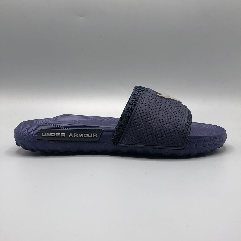 PowerFlex Comfort Slides lightweight non-slip athletic slippers in navy blue, Navy